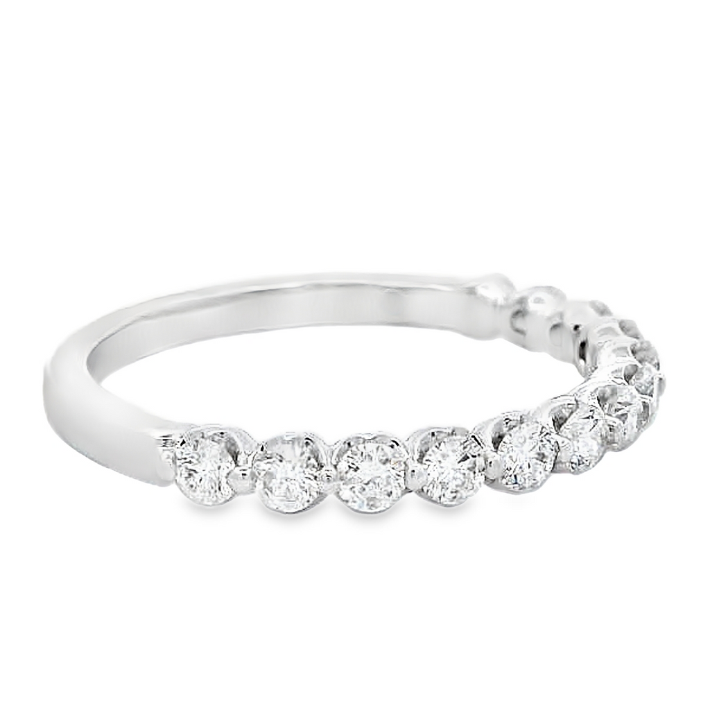 14K White Gold 0.53 CTW Diamond Wedding Band