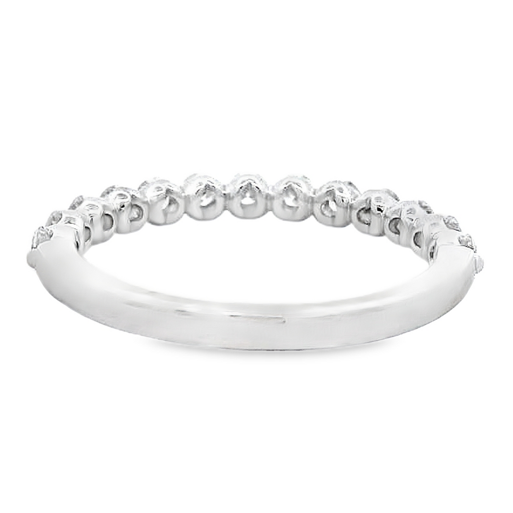 14K White Gold 0.53 CTW Diamond Wedding Band