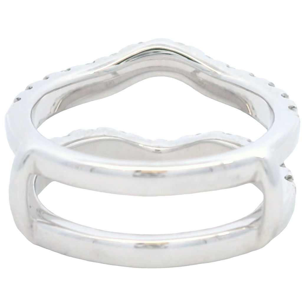 Side View of 14K White Gold Curved Diamond Ring Enhancer – 1.50 CTW