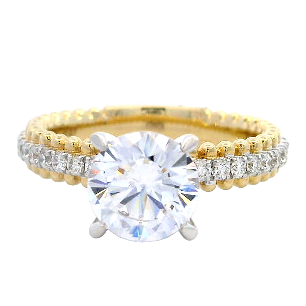14K Two-Tone Gold Semi-Mount Engagement Ring with 0.27 CTW Diamonds