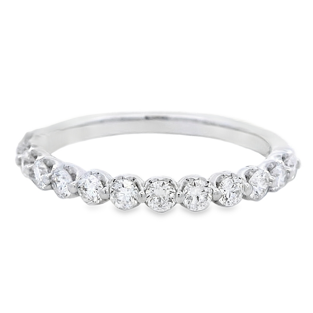 14K White Gold 0.53 CTW Diamond Wedding Band